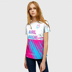 Футболка женская Avril Lavigne neon gradient style посередине, цвет: 3D-принт — фото 2