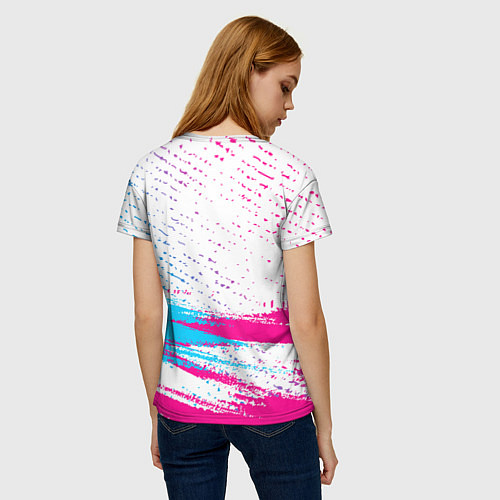 Женская футболка Fall Out Boy neon gradient style посередине / 3D-принт – фото 4