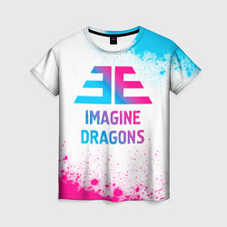 Женская футболка Imagine Dragons neon gradient style