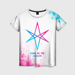 Женская футболка Bring Me the Horizon neon gradient style