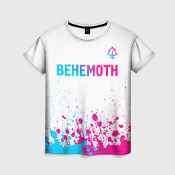 Женская футболка Behemoth neon gradient style посередине