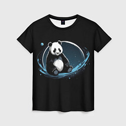 Женская футболка Панда сидит