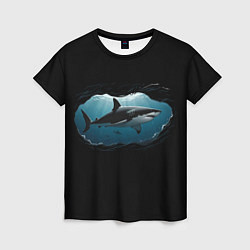 Женская футболка Акула в овале