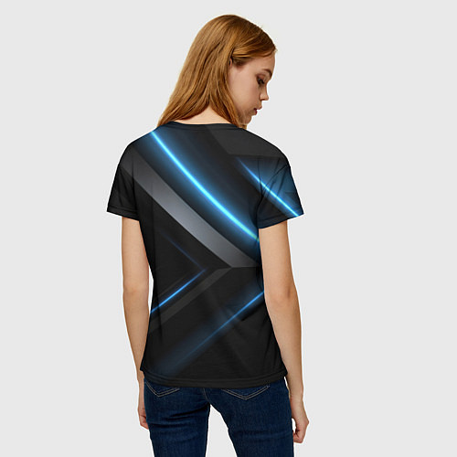 Женская футболка Разрыв реальности синего и черного / 3D-принт – фото 4
