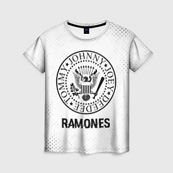 Женская футболка Ramones glitch на светлом фоне