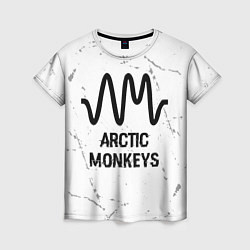 Женская футболка Arctic Monkeys glitch на светлом фоне