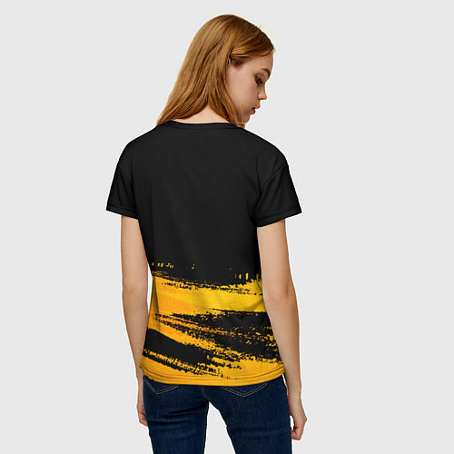 Женская футболка Thousand Foot Krutch - gold gradient посередине / 3D-принт – фото 4