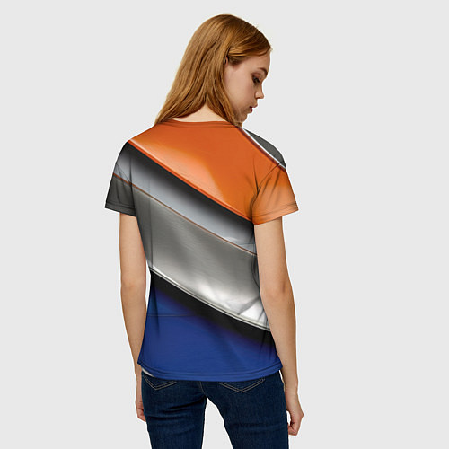Женская футболка Разноцветные полоски / 3D-принт – фото 4