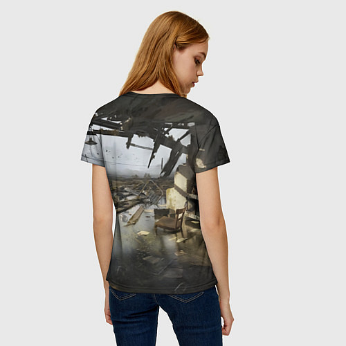 Женская футболка STALKER 2 дом на болотах / 3D-принт – фото 4