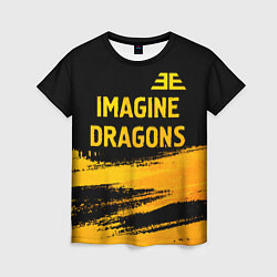 Женская футболка Imagine Dragons - gold gradient посередине