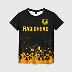 Женская футболка Radiohead - gold gradient посередине