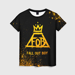 Женская футболка Fall Out Boy - gold gradient