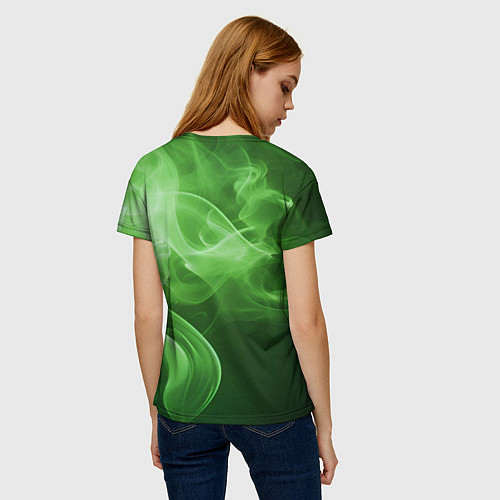 Женская футболка Зеленый дым / 3D-принт – фото 4