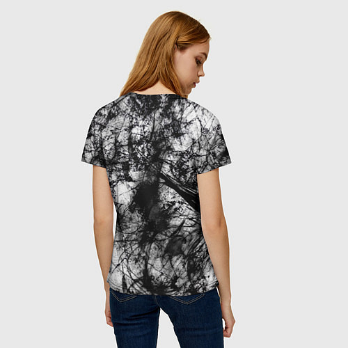 Женская футболка Белый камуфляж / 3D-принт – фото 4