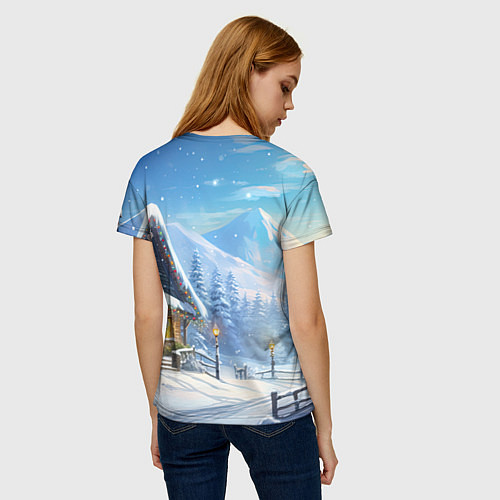 Женская футболка Миниатюрный представитель зимы / 3D-принт – фото 4