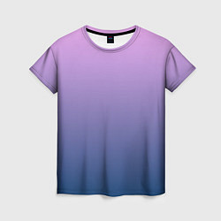 Женская футболка Рассвет розовый и синий градиент 3d