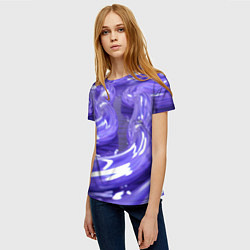 Футболка женская Фиолетовая вязкая абстракция, цвет: 3D-принт — фото 2