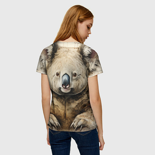 Женская футболка Коала в стиле диаграмм Давинчи / 3D-принт – фото 4