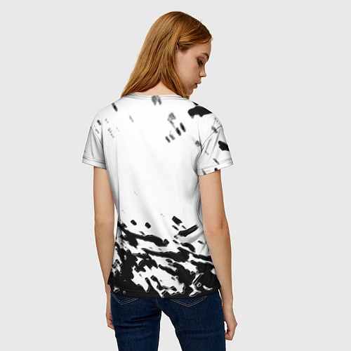 Женская футболка PUBG black color splash game / 3D-принт – фото 4