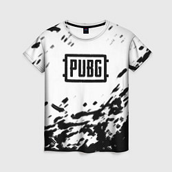 Женская футболка PUBG black color splash game