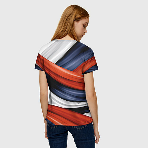 Женская футболка Триколор из абстракции / 3D-принт – фото 4