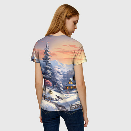 Женская футболка Красный дракончик 2024 / 3D-принт – фото 4