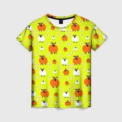 Женская футболка Стадо овец в поле