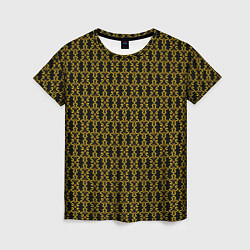 Женская футболка Узоры чёрно-золотой паттерн