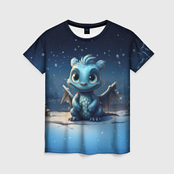 Женская футболка Снежный дракон 2024