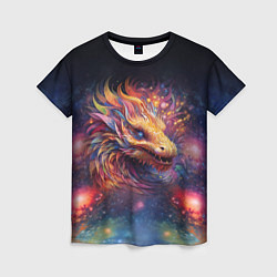 Женская футболка Космический дракон - символ года