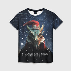 Женская футболка Лесной дракон - Новый год