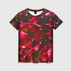 Женская футболка Красное разбитое стекло