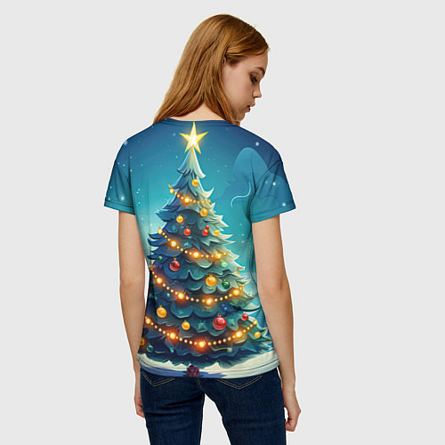 Женская футболка Красный злой дракошка / 3D-принт – фото 4