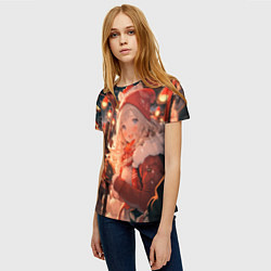 Футболка женская Новогодняя подруга, цвет: 3D-принт — фото 2