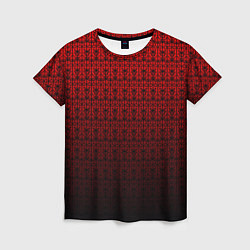 Женская футболка Красно-чёрный ажурный градиент