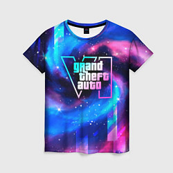 Женская футболка GTA6 неоновый космос