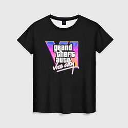 Женская футболка Gta 6 vice city logo