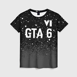 Женская футболка GTA 6 glitch на темном фоне посередине