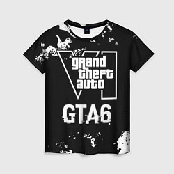 Женская футболка GTA6 glitch на темном фоне