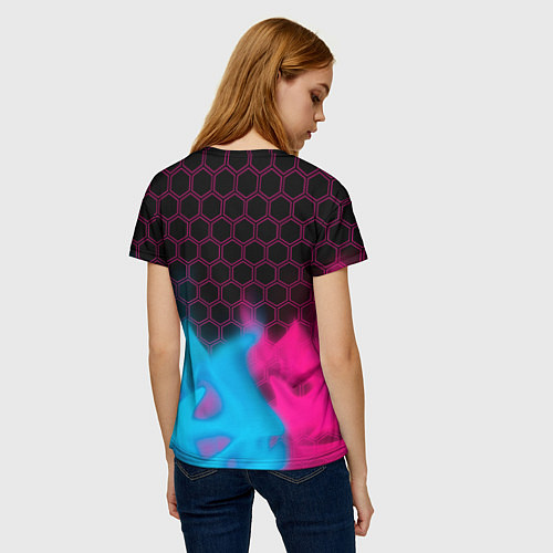 Женская футболка GTA 6 - neon gradient посередине / 3D-принт – фото 4