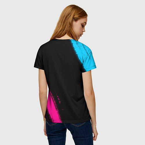 Женская футболка GTA6 - neon gradient вертикально / 3D-принт – фото 4