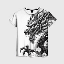 Женская футболка Морда дракона - ирезуми