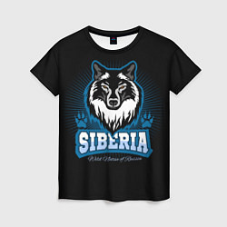 Женская футболка Сибирь - волк