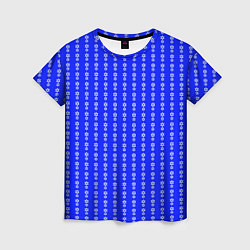 Женская футболка Синий полосы в цветочек