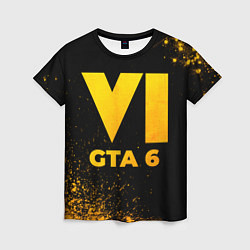 Женская футболка GTA 6 - gold gradient