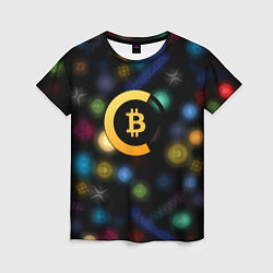 Женская футболка Bitcoin logo criptomoney