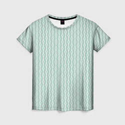 Женская футболка Белый узор на бледно-зелёном