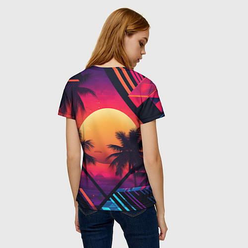 Женская футболка GTA 6 аbstract logo / 3D-принт – фото 4