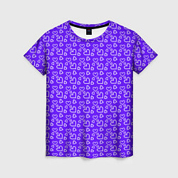 Женская футболка Паттерн маленькие сердечки фиолетовый