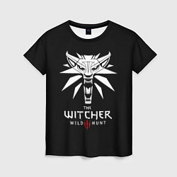 Женская футболка The Witcher белое лого гейм